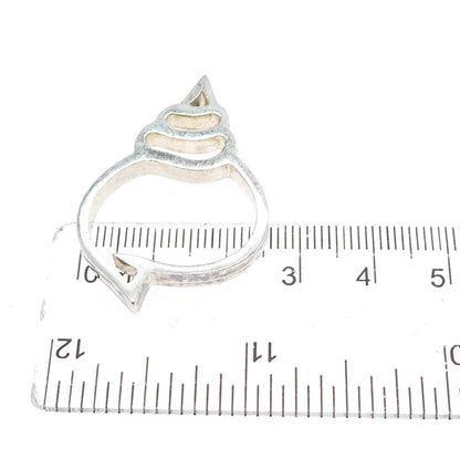 925 Sterling Silver Vintage Snail Shell Modernist Slide Pendant