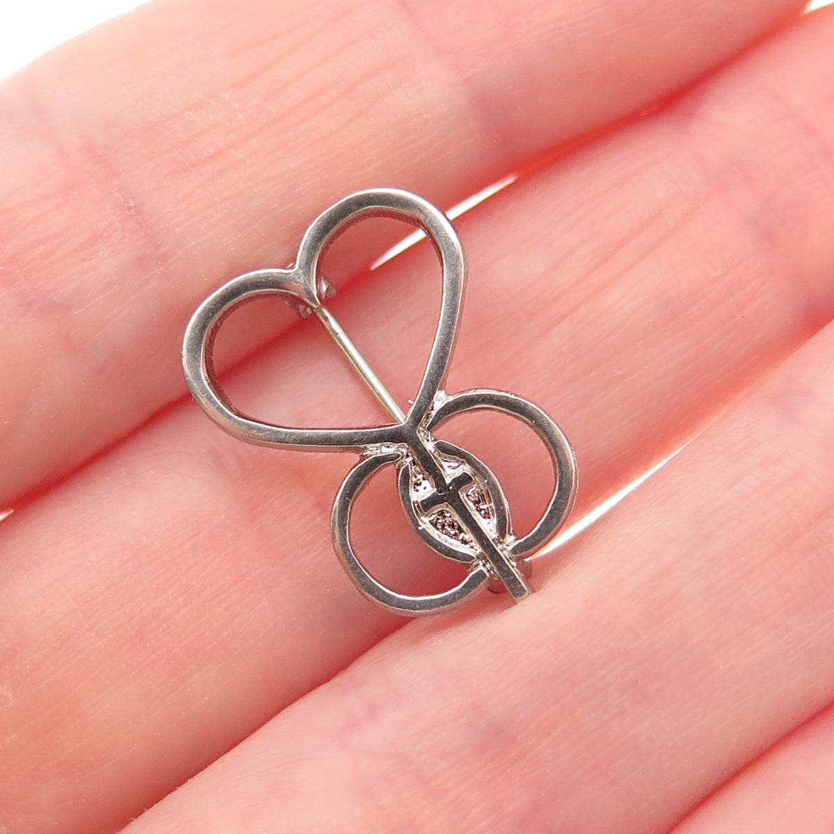 925 Sterling Silver Vintage Marriage Encounter Religious Mini Pin Brooch