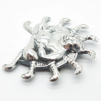 925 Sterling Silver Vintage Sitting Buddah & Snakes Pin Brooch