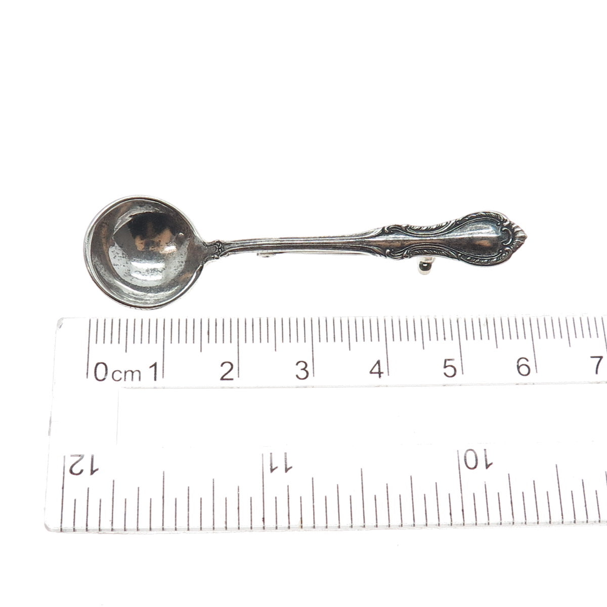 Fine Arts 925 Sterling Antique 1945 Southern Colonial Spices Spoon Pin Brooch