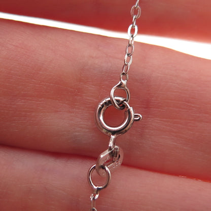 Chuck Clemency 925 Sterling Silver Real Tanzanite White Topaz Chain Necklace 20"