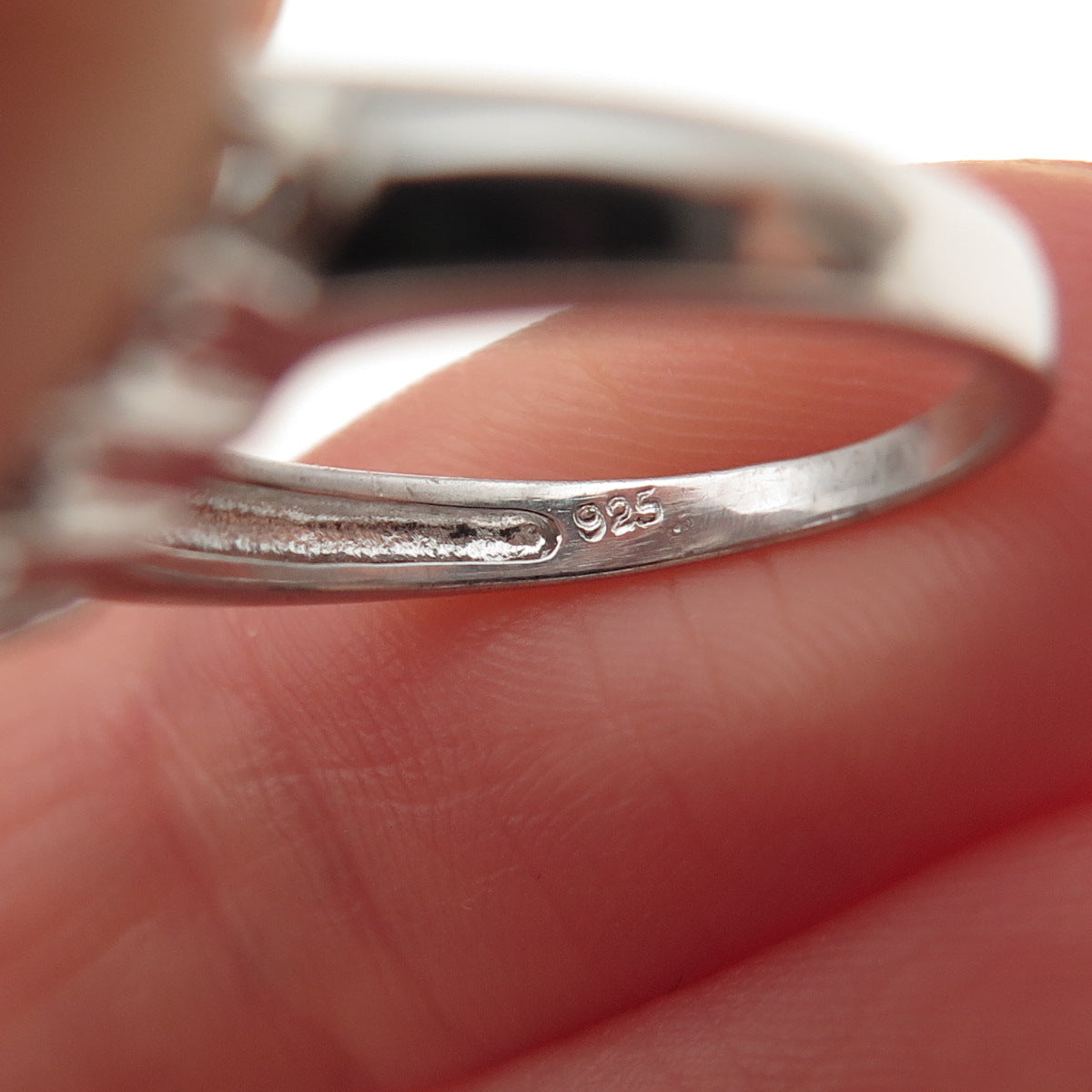 925 Sterling Silver Real Round-Cut Blue Topaz Infinity Ring Size 5.75