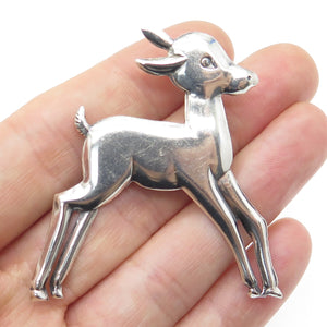 925 Sterling Silver Vintage Bambi Fawn Pin Brooch