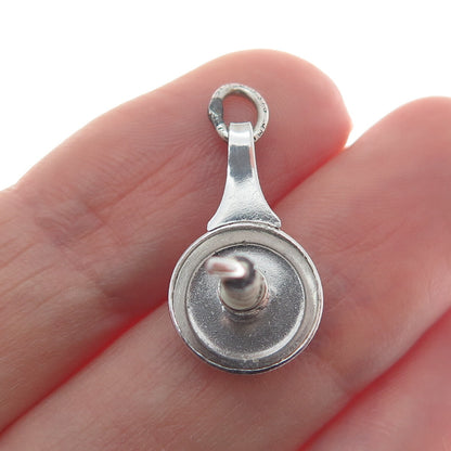 J.M. FISHER 925 Sterling Silver Antique Candle Charm Pendant