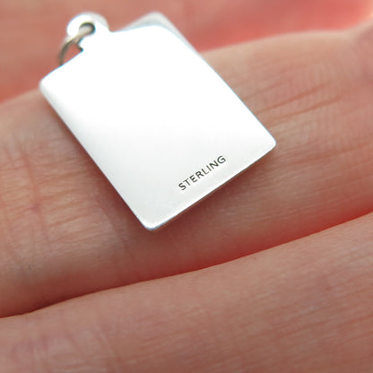 925 Sterling Red Enamel Love Spread Pepperoni Over The Cheese Minimalist Pendant