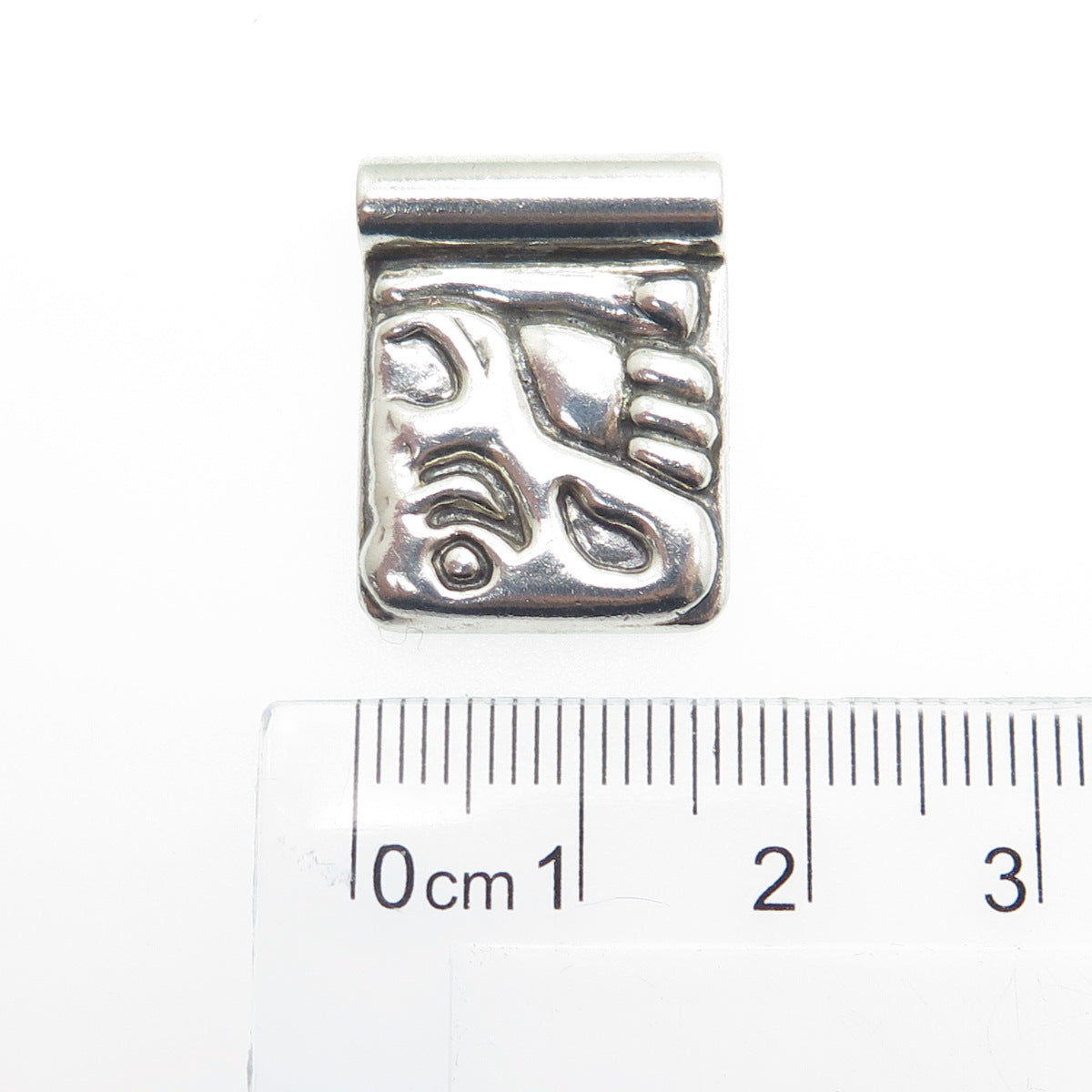 CASA DE ORO 925 Sterling Silver Vintage Modernist Slide Pendant