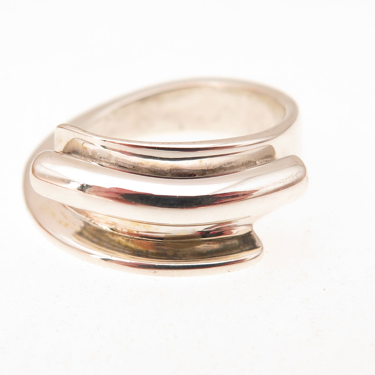 925 Sterling Silver Vintage Modernist Ring Size 7.25