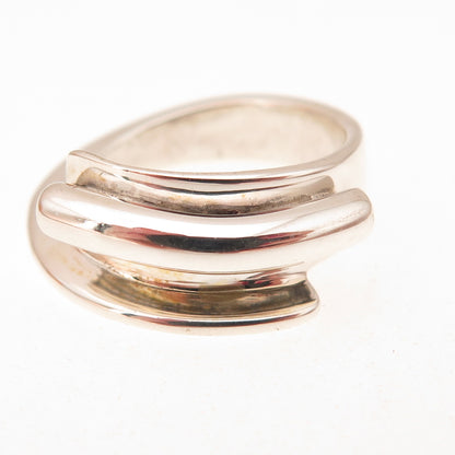925 Sterling Silver Vintage Modernist Ring Size 7.25