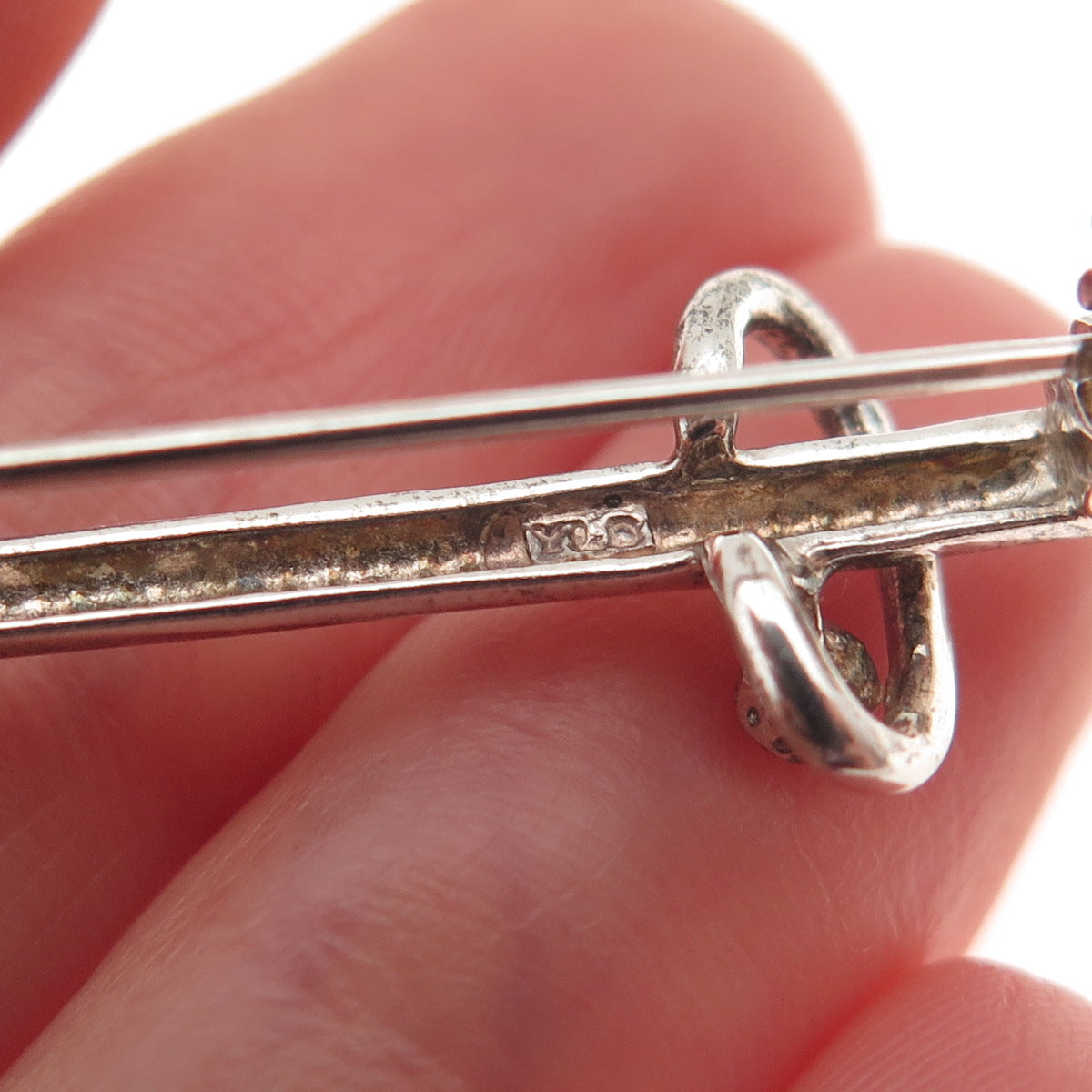 925 Sterling Silver Vintage Flagstick Golf Oxidized Pin Brooch / Pendant