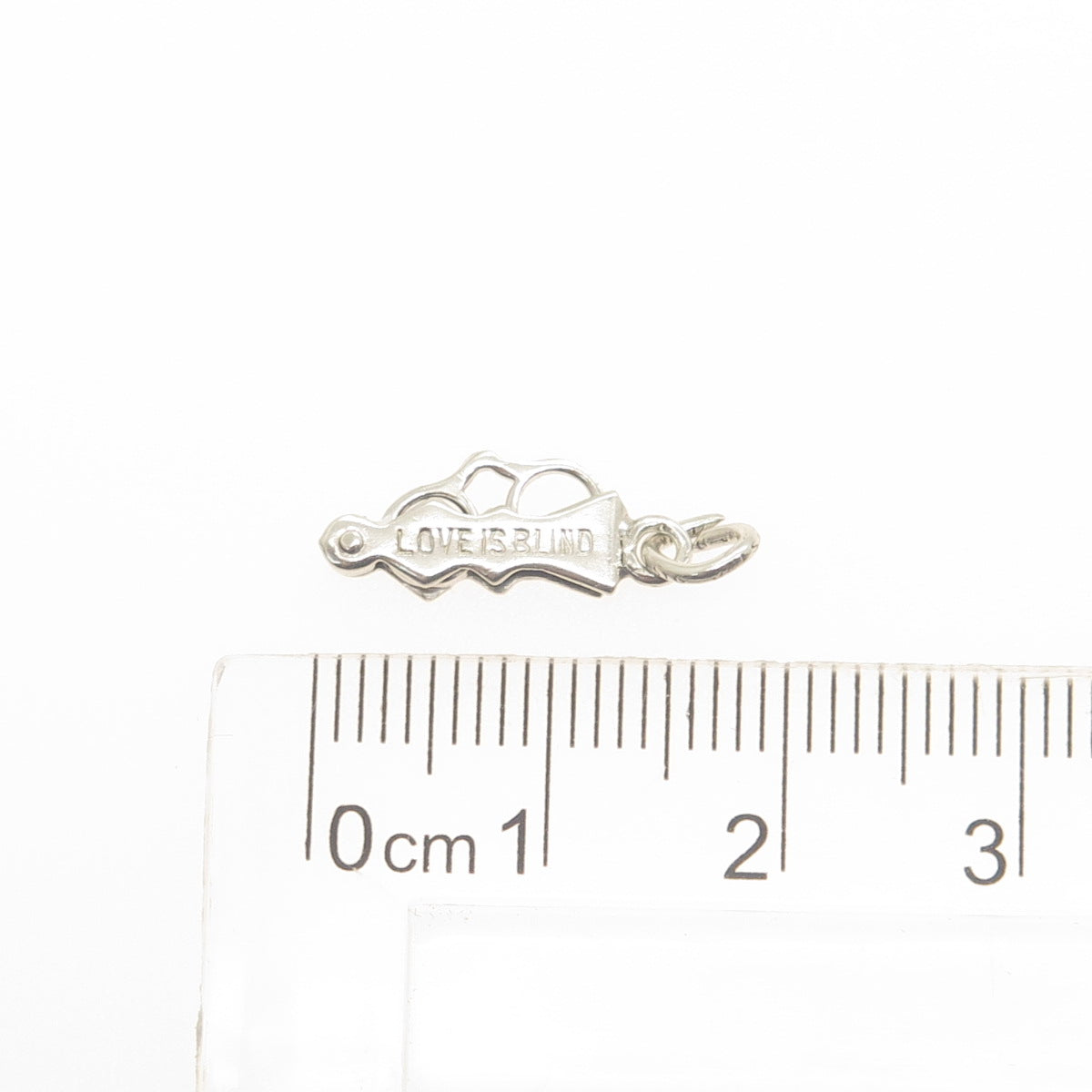 J.M. FISHER Sterling Antique "Love Is Blind" Glasses Minimalist Charm Pendant