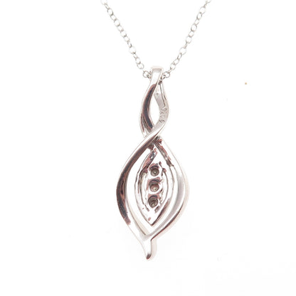 925 Sterling Silver Real Blue & White Diamond Infinity Cable Chain Necklace 18"