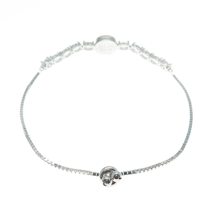925 Sterling Blue & White Topaz Interchangeable Adjustable Bolo Bracelet 6-9.75"