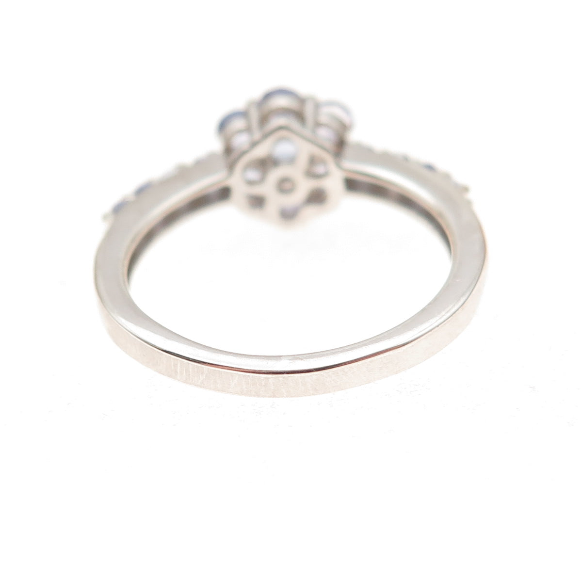 Chuck Clemency 925 Sterling Silver Real Round-Cut Tanzanite Floral Ring Size 8