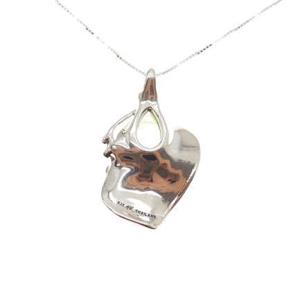 HAGIT GORALI 925 Sterling Silver Vintage Real Prehnite Modernist Necklace 20"