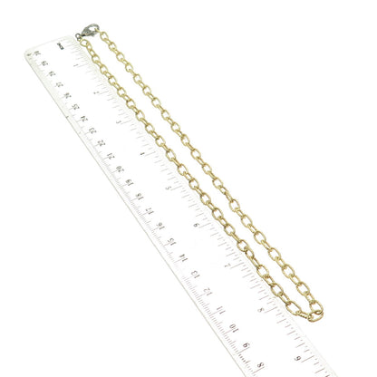 925 Sterling Silver Gold Plated Real Champagne Diamond Cable Chain Necklace 17"