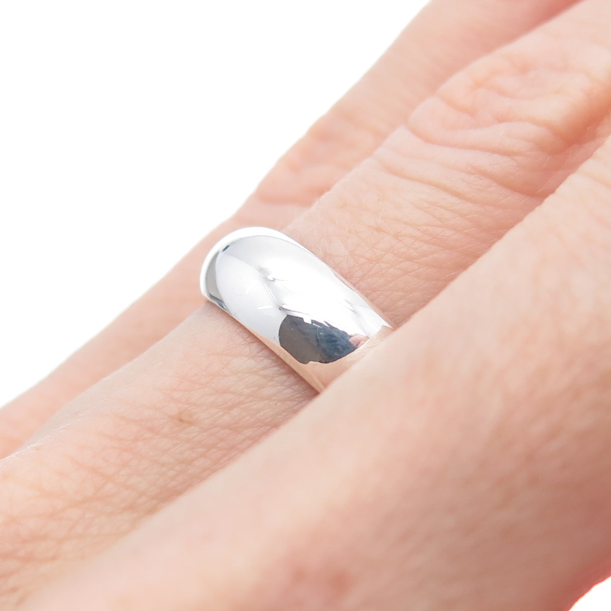 925 Sterling Silver Vintage Classic Wedding Band Ring Size 5.25