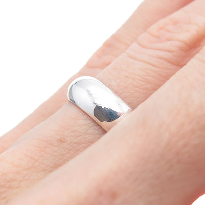 925 Sterling Silver Vintage Classic Wedding Band Ring Size 5.25