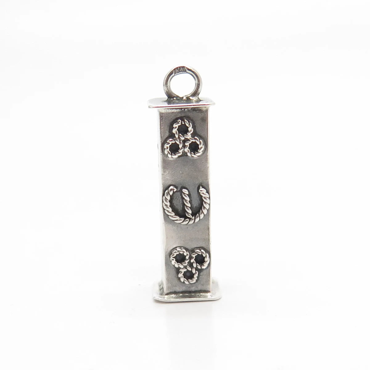 925 Sterling Silver Vintage Textured Bar Pendant