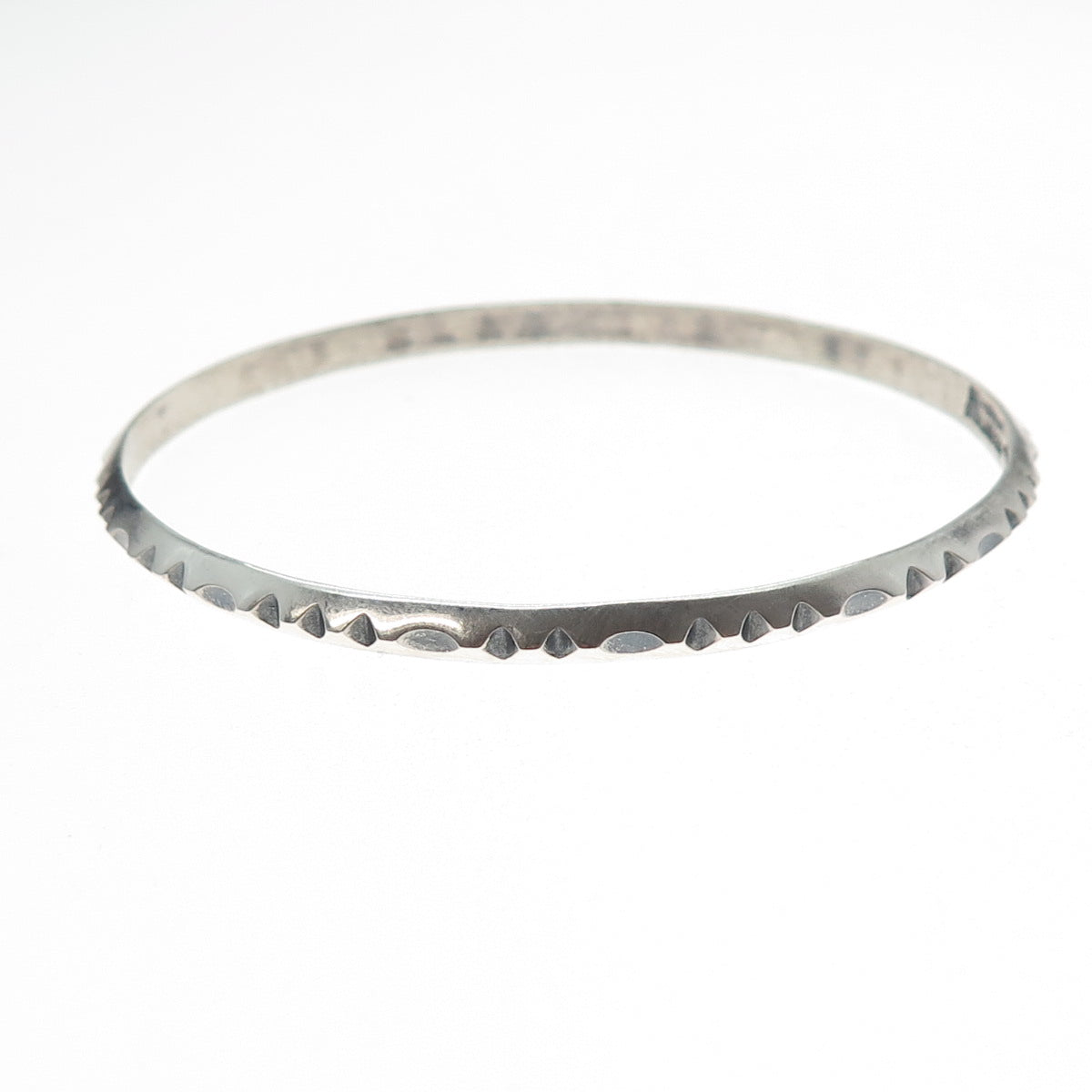 ERLING CHRISTOFFERSEN 925S Sterling Silver Vintage Norway Bangle Bracelet 7.25"