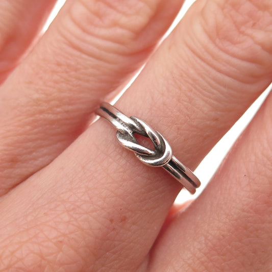James Avery 925 Sterling Silver Vintage Love Knot Oxidized Ring Size 6.75