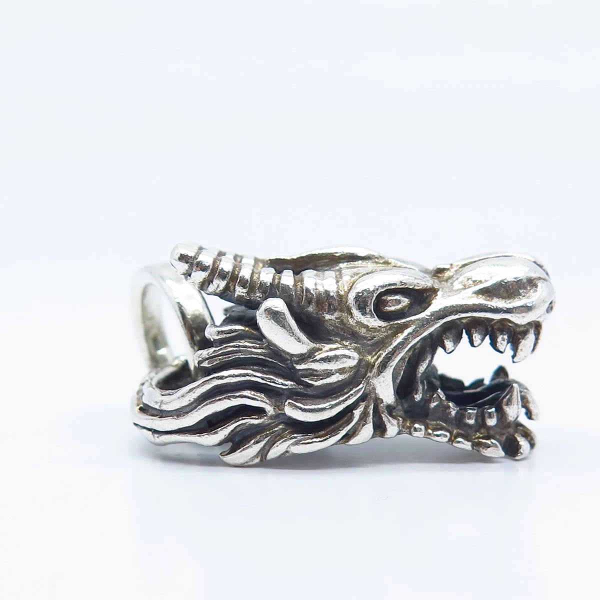 925 Sterling Silver Vintage Wild Beast Head Charm Pendant
