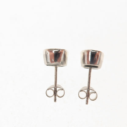 D'Joy 925 Sterling Silver Real Rose-Cut Diamond Stud Earrings
