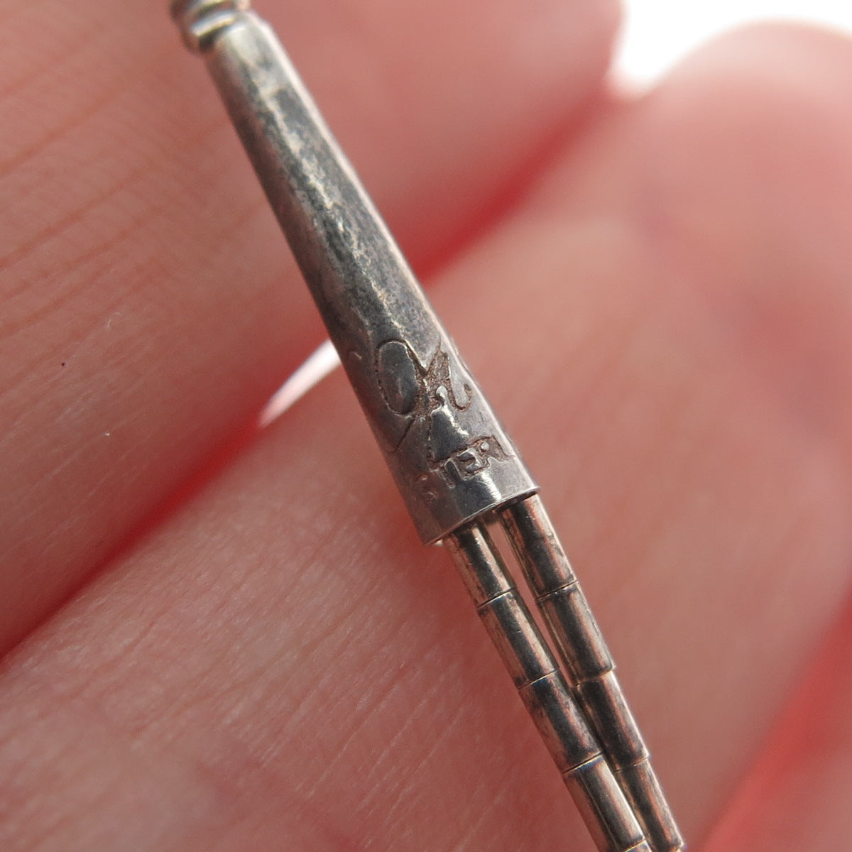 CAROLYN POLLACK Sterling Vintage Southwestern Lapis Gem Oxidized Necklace 22-24"