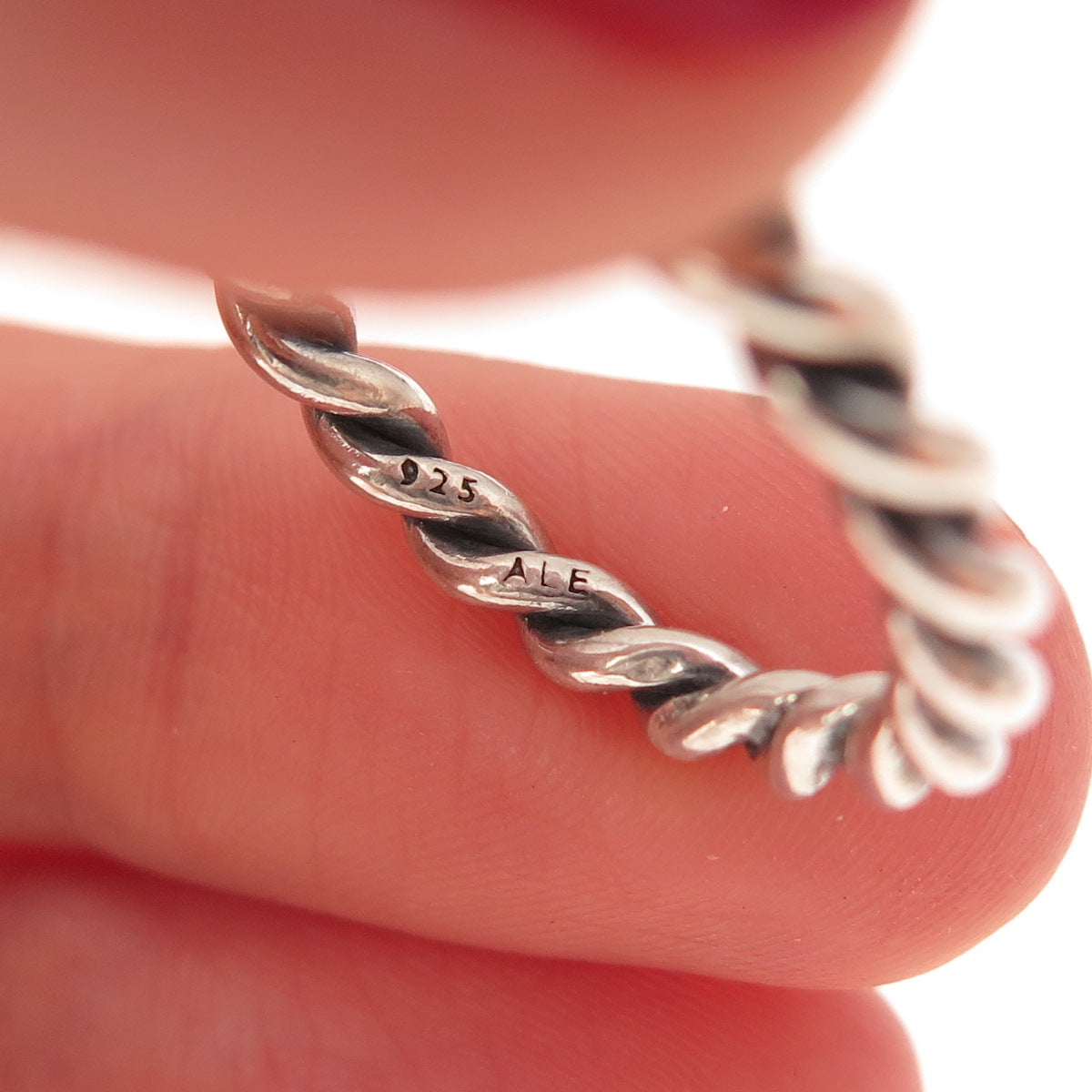 Pandora 925 Sterling Silver Twisted Band Ring Size 7.5