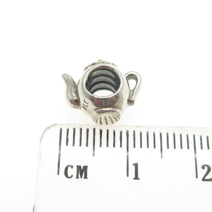 PANDORA 14K Gold & 925 Sterling Silver Vintage Teapot Bead Charm