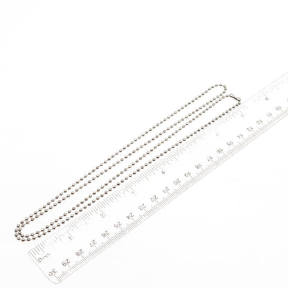 925 Sterling Silver Vintage Ball Beaded Chain Necklace 28"