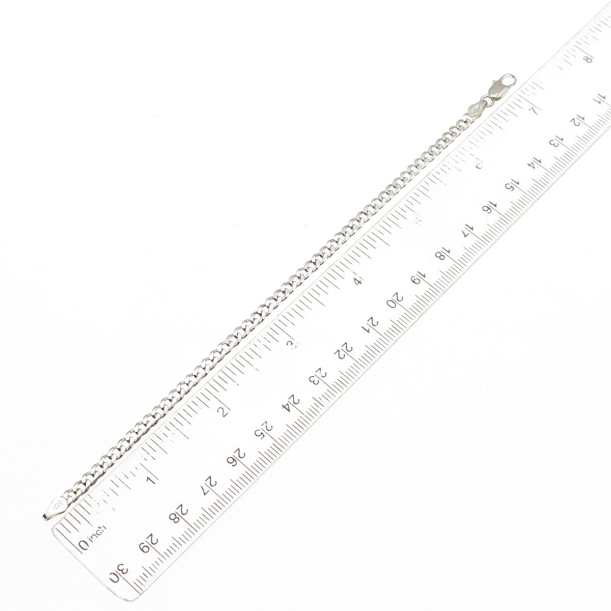 925 Sterling Silver Vintage Italy Cuban Link Bracelet 7.25"