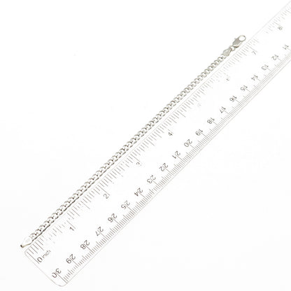 925 Sterling Silver Vintage Italy Cuban Link Bracelet 7.25"