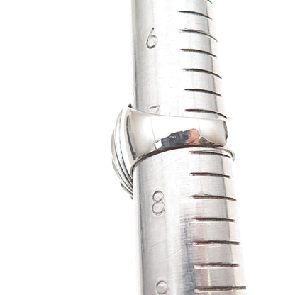 925 Sterling Silver Vintage Modernist Oxidized Ring Size 7.5