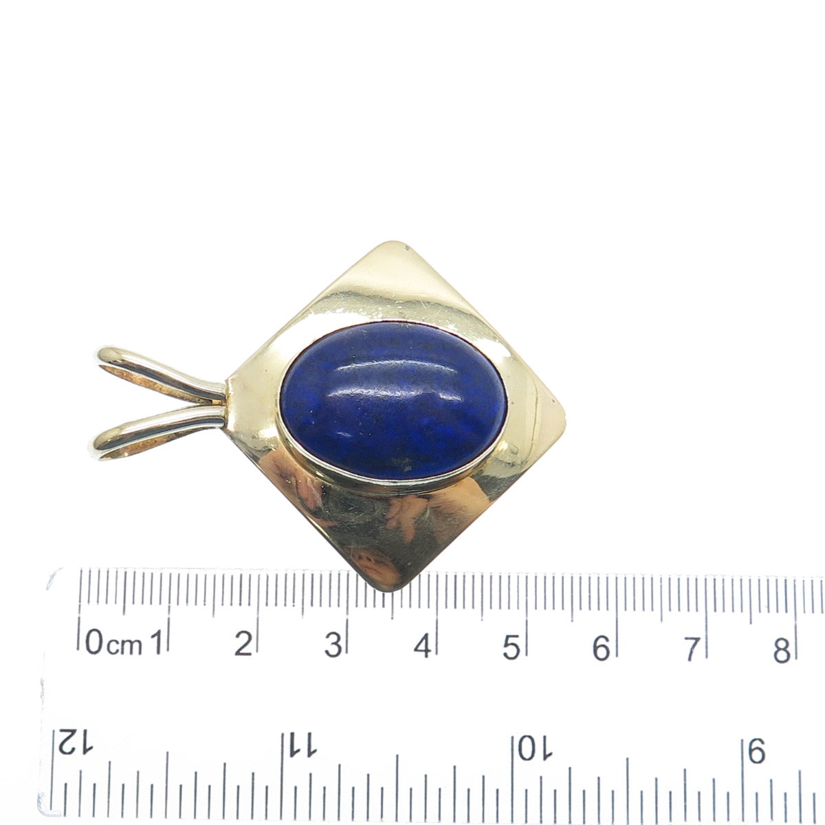 ROBERT & TERESA NILSSON 925 Sterling Silver Gold Plated Vintage Lapis Pendant
