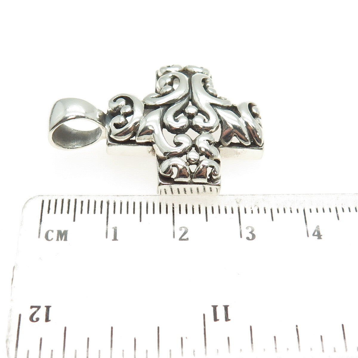 ATI 925 Sterling Silver Vintage Boho / Ethnic Cross Pendant