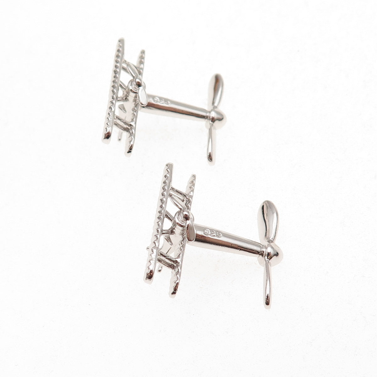 B.A. Ballou 925 Sterling Silver Vintage Airplane Cufflinks