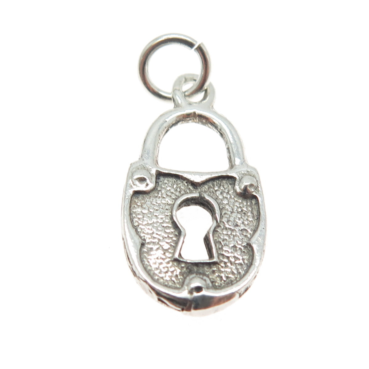 925 Sterling Silver Vintage Padlock Charm Pendant