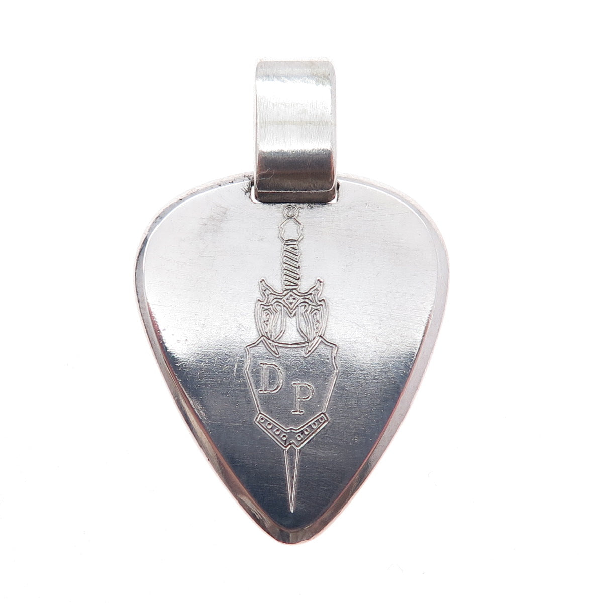 Dave Pressley Studio 925 Sterling Silver Vintage Sword Logo Charm Pendant