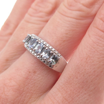 Chuck Clemency 925 Sterling Silver Real Oval-Cut Iolite Ring Size 8