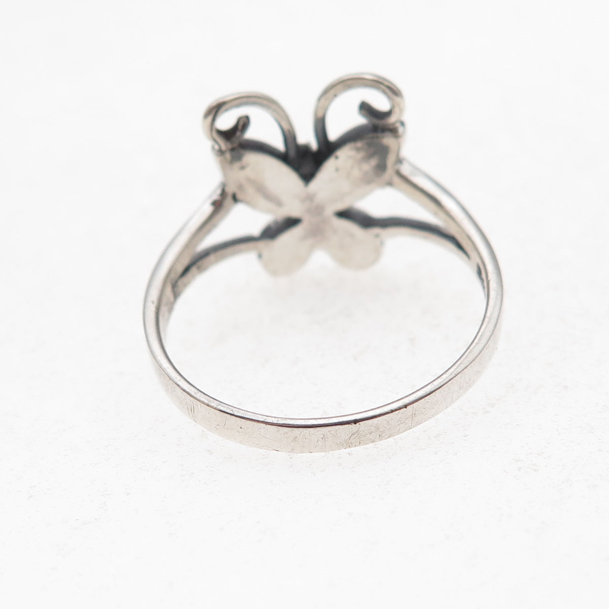 Charles Winston 925 Sterling Silver Vintage Real MOP Butterfly Ring Size 9