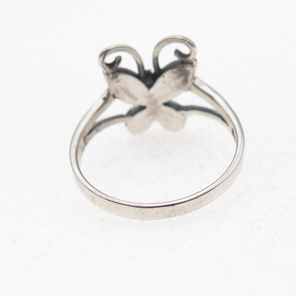 Charles Winston 925 Sterling Silver Vintage Real MOP Butterfly Ring Size 9