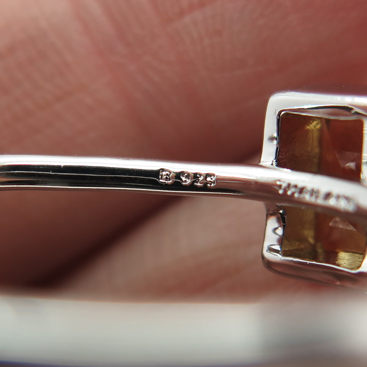 925 Sterling Silver Real Emerald-Cut Citrine Gemstone Minimalist Ring Size 10.5