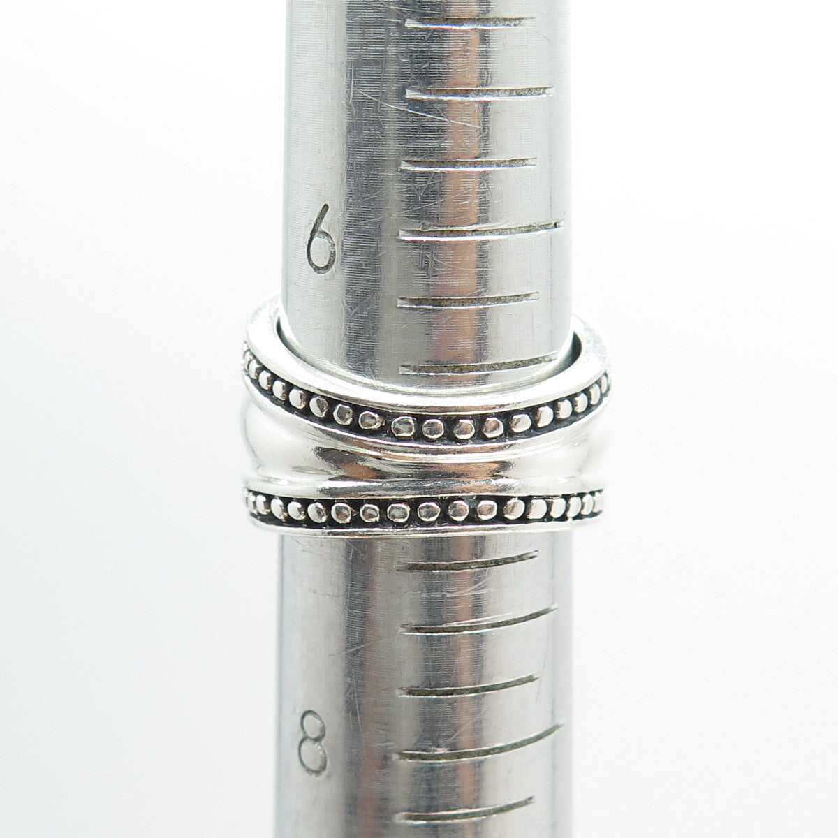 925 Sterling Silver Vintage Granulated Modernist Ring Size 7