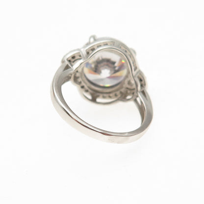 925 Sterling Silver Round-Cut C Z Engagement Ring Size 6