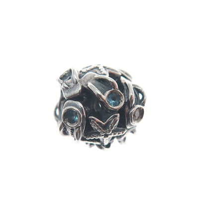 CHAMILIA 925 Sterling Silver White & Blue C Z Starfish Oxidized Bead Charm