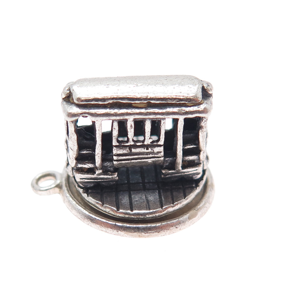 Bell Trading Post 925 Sterling Silver Vintage Cable Car Mini 3D Charm Pendant