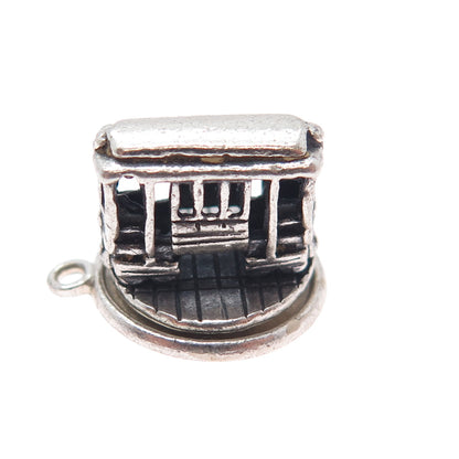 Bell Trading Post 925 Sterling Silver Vintage Cable Car Mini 3D Charm Pendant