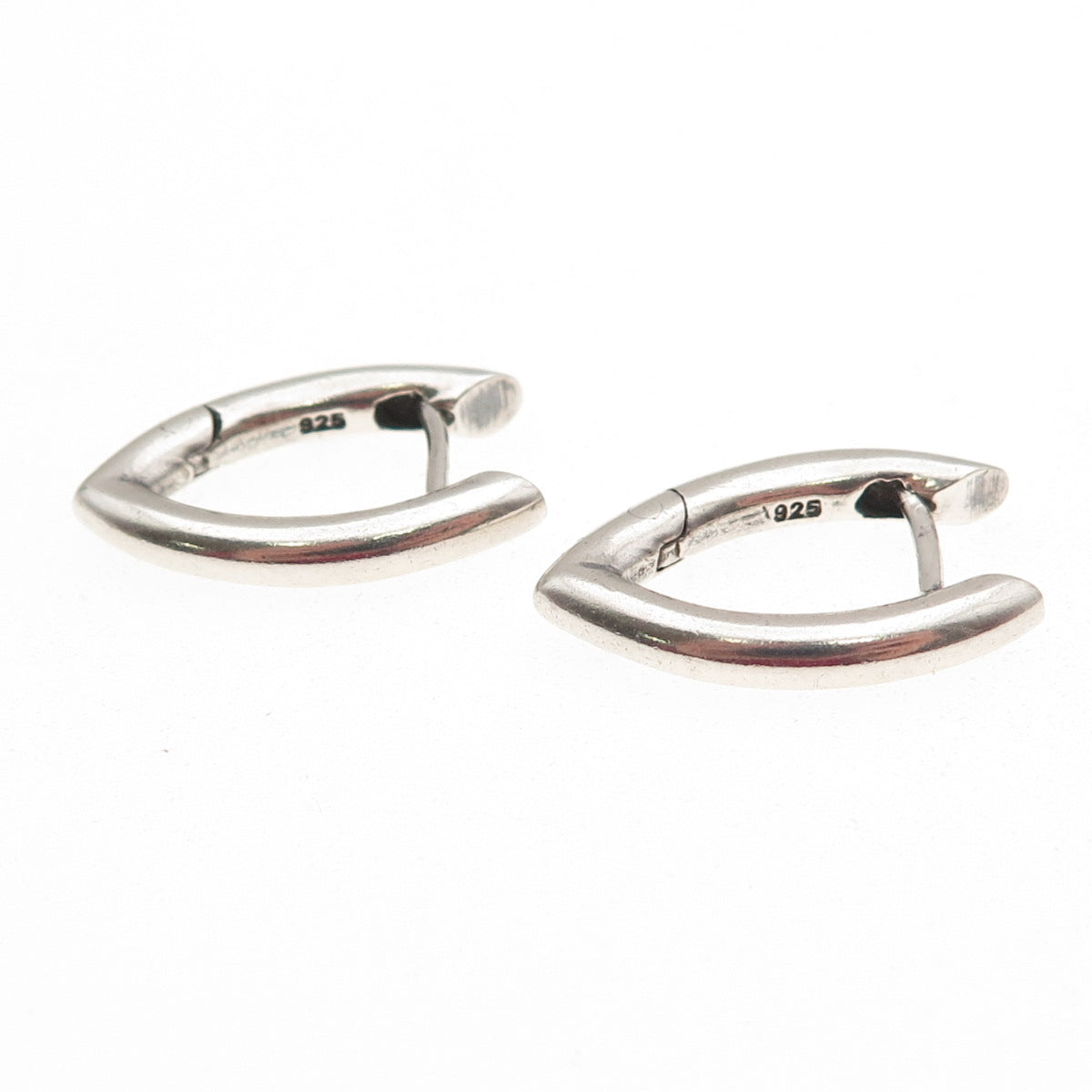 925 Sterling Silver Vintage Modernist Hoop Earrings