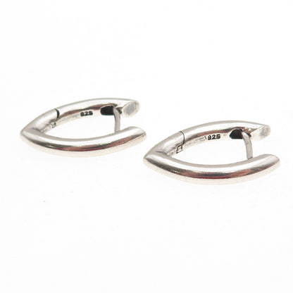 925 Sterling Silver Vintage Modernist Hoop Earrings