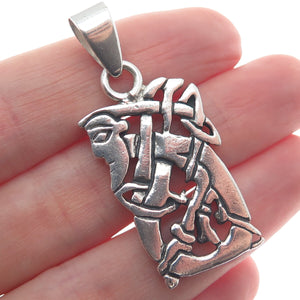 925 Sterling Silver Vintage Celtic Kells Oxidized Pendant